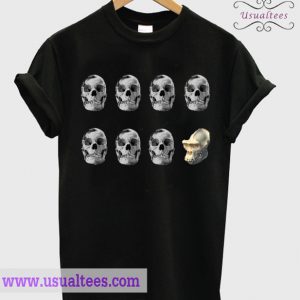 Black White Man Women Skeleton T Shirt