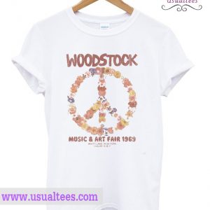 Woodstock Floral Music And Art Fair T Shirt