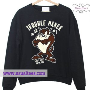 Tasmanian Devil Trouble Maker Logo Sweatshirt