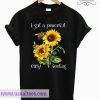 Bee and sunflower I got a peaceful easy feeling T shirt