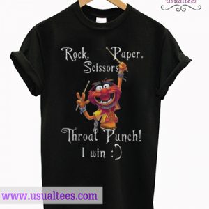 The Muppets Rock Paper Scissors throat punch I win T shirt