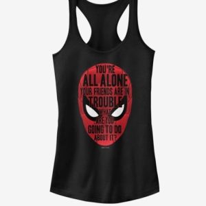 Marvel SpiderMan Face words Tank Top cho